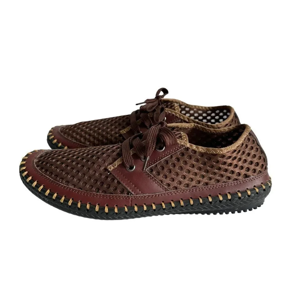🔃Kaegreel Men’s Brown Mesh Lace Up Water Shoes